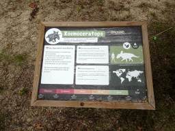Explanation on the Kosmoceratops at the Cretaceous area at Dinoland Zwolle