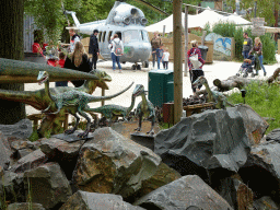 Dinosaur statues at the Cretaceous area at Dinoland Zwolle