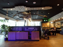 Dinosaur skeleton at the T-Rextaurant at Dinoland Zwolle