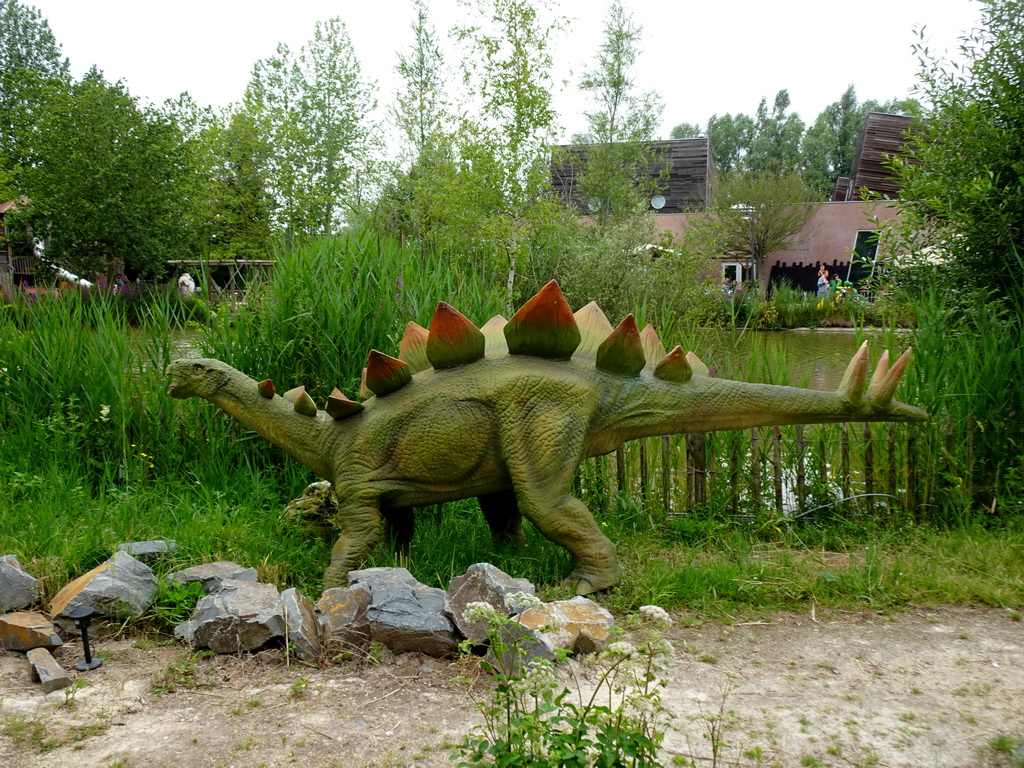Stegosaurus statue at the Triassic area at Dinoland Zwolle