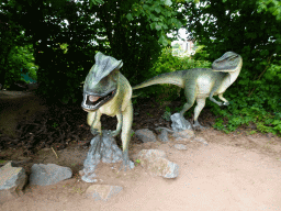 Allosaurus statues at the Jurassic area at Dinoland Zwolle
