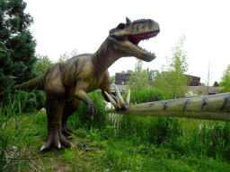 Dinosaur statue at the Jurassic area at Dinoland Zwolle