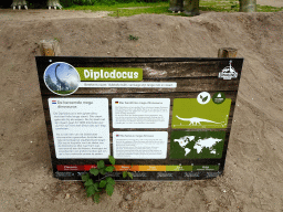 Explanation on the Diplodocus at the Jurassic area at Dinoland Zwolle