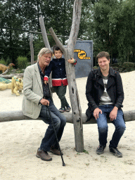 Tim, Max and his grandfather at the playground at Dinoland Zwolle
