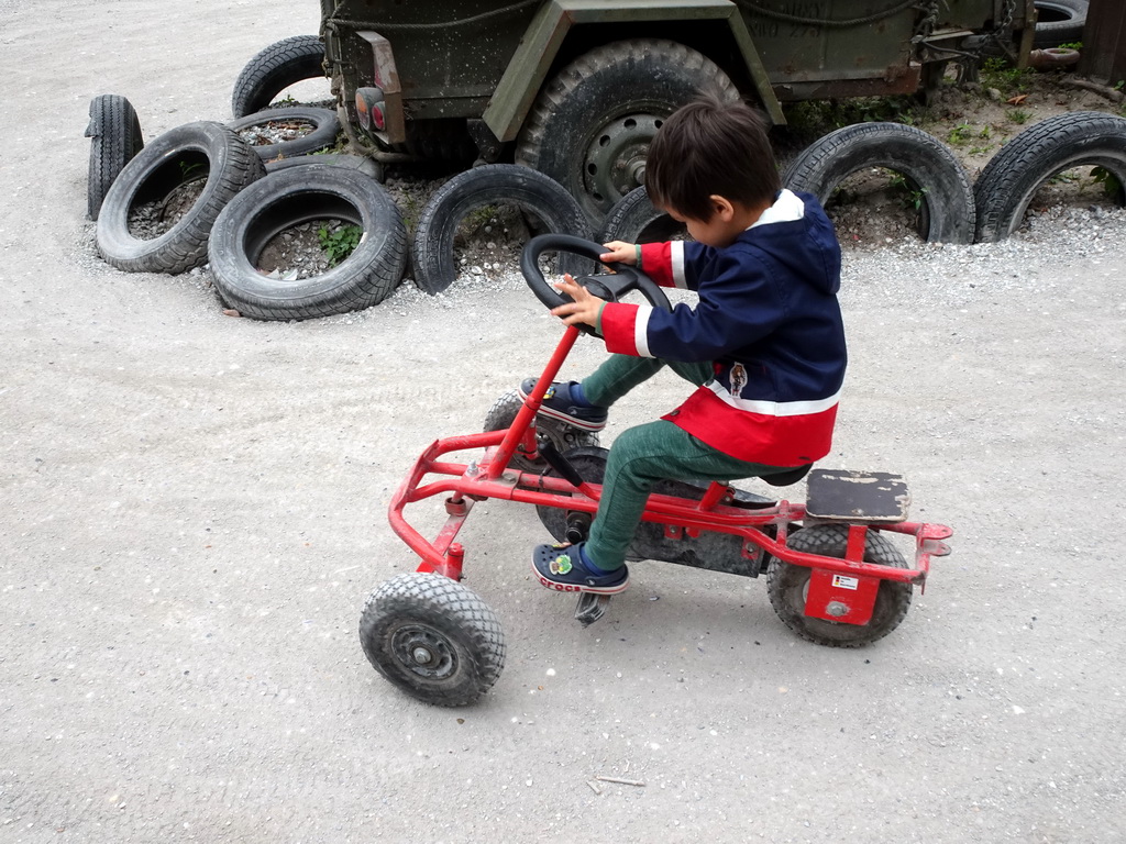 Max at the go-kart track at Dinoland Zwolle