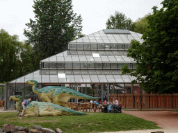 Maiasaura statues in front of the PaleoLab at Dinoland Zwolle