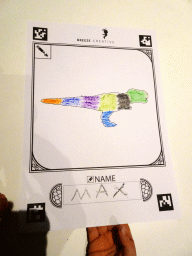 Colour drawing to create a virtual dinosaur at the T-Rexpedition at Dinoland Zwolle