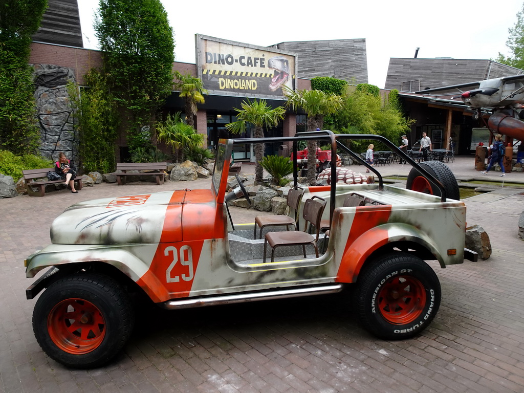 Jeep at the main square of Dinoland Zwolle